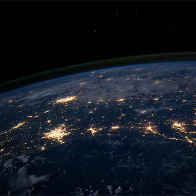 Picture of cities on Earth from space