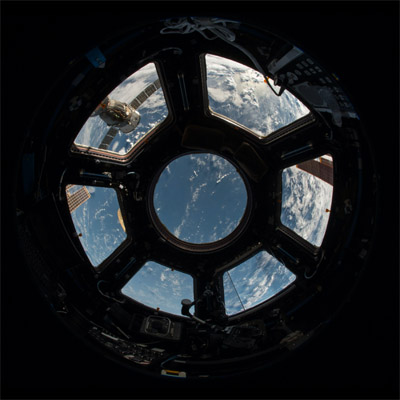 View of Earth inside station